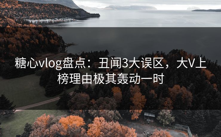 糖心vlog盘点：丑闻3大误区，大V上榜理由极其轰动一时