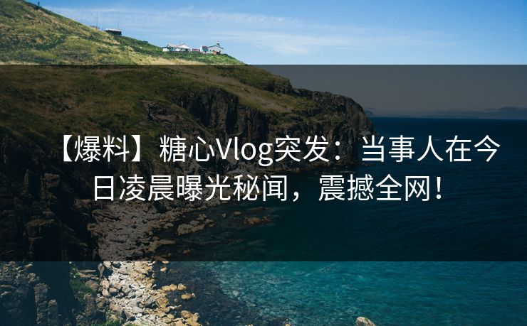 【爆料】糖心Vlog突发:当事人在今日凌晨曝光秘闻,震撼全网!