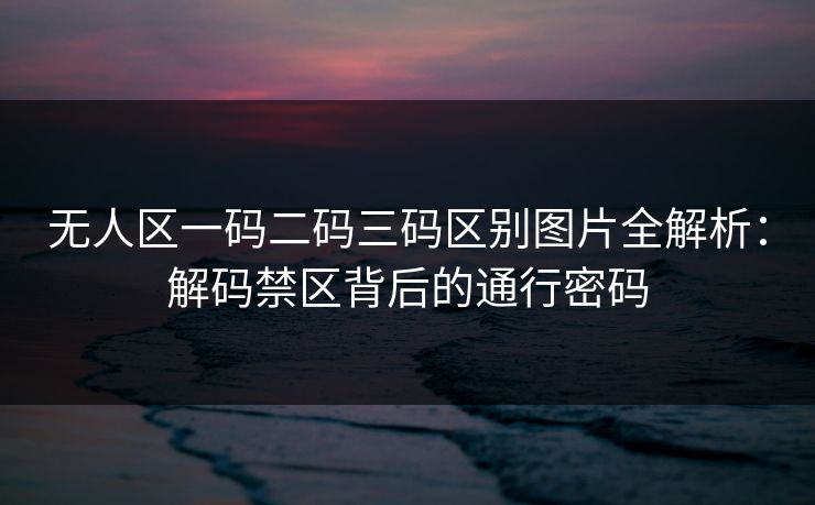 无人区一码二码三码区别图片全解析:解码禁区背后的通行密码 第1张 无人区一码二码三码区别图片全解析:解码禁区背后的通行密码 第1张